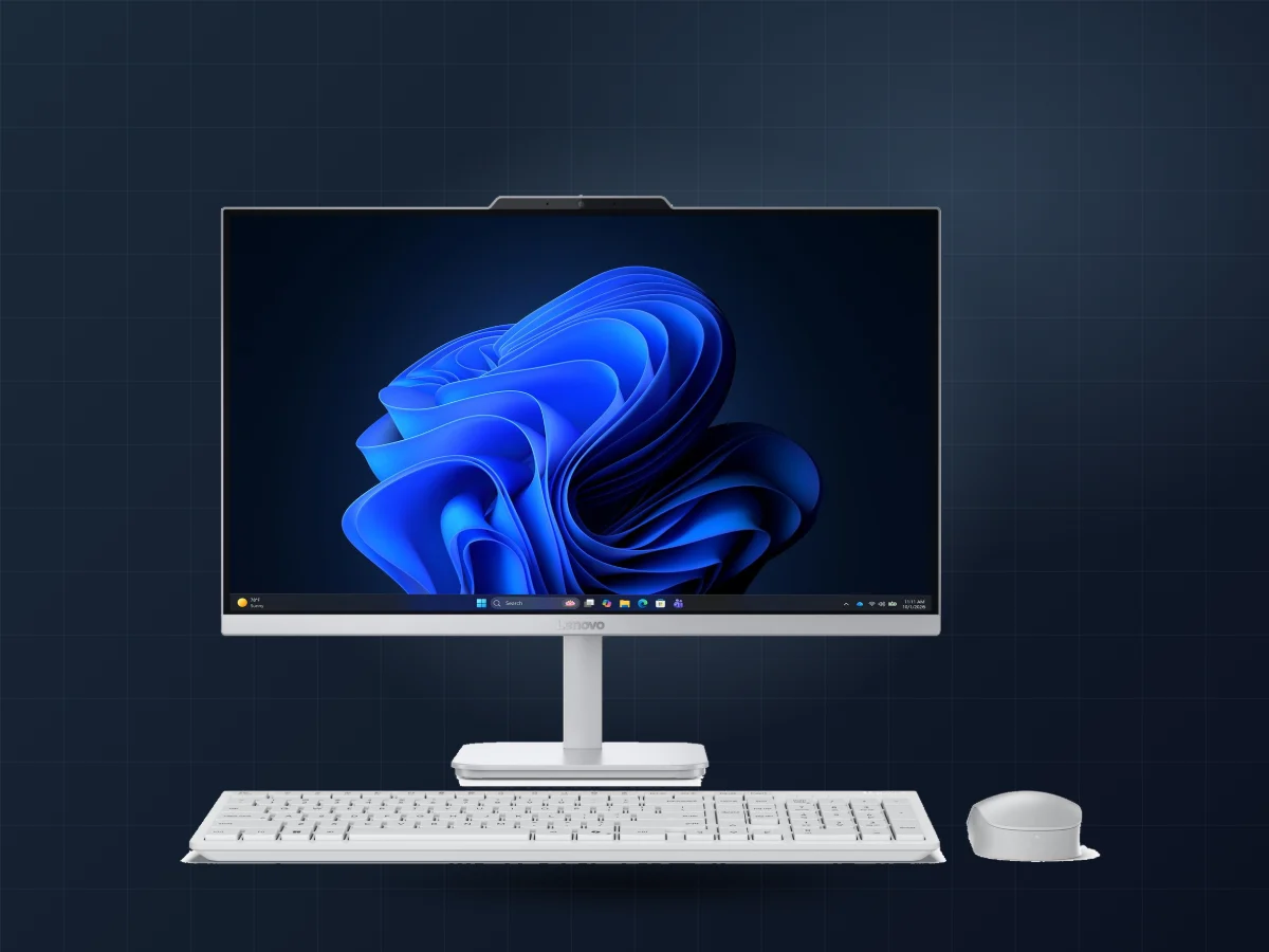 Lenovo all-in-one computer with keyboard and mouse